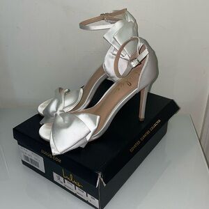 Lulu’s Bow Faux Satin Sandals